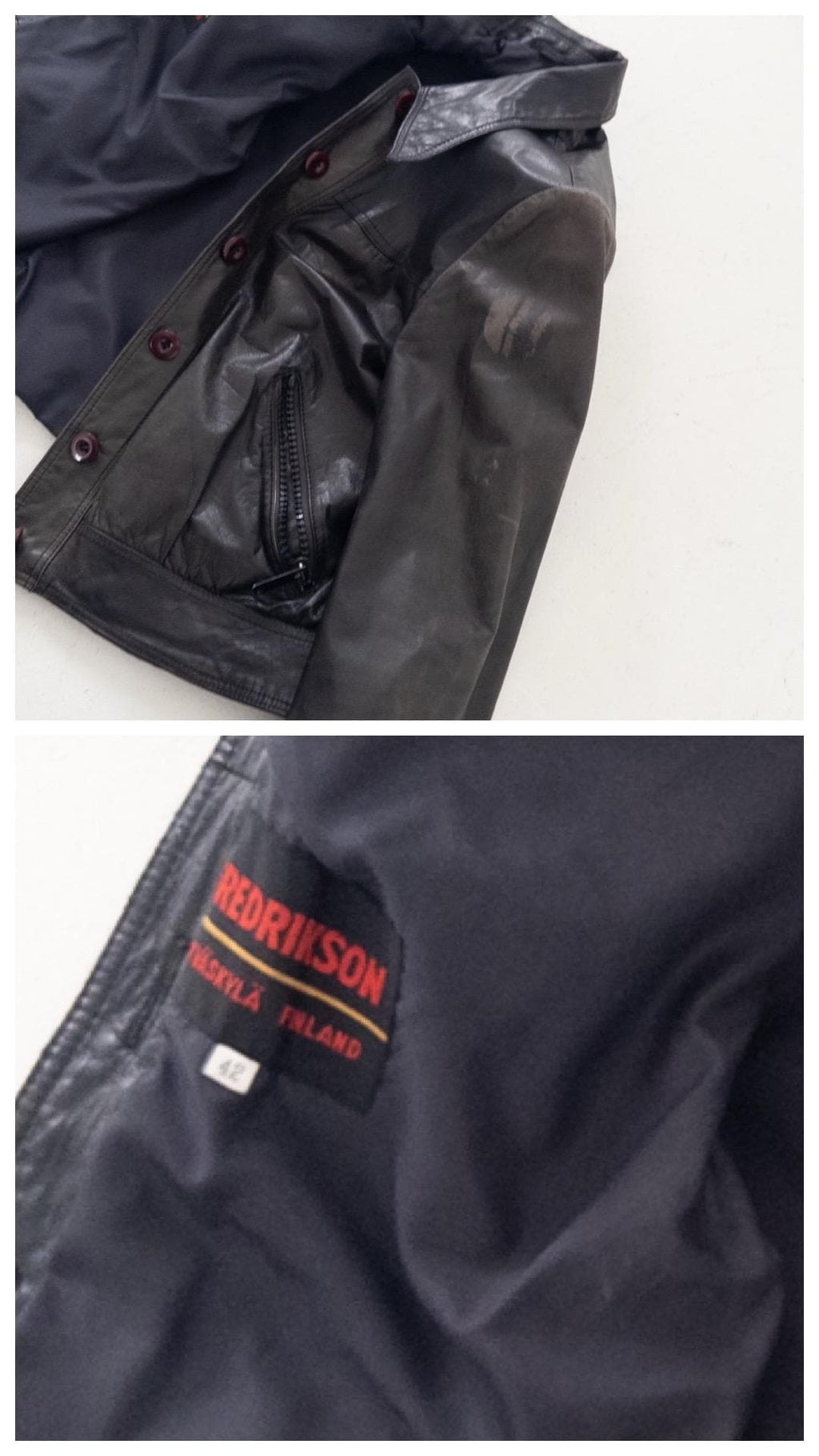 Gr. S Lederjacke 70s Vintage Made in Finland