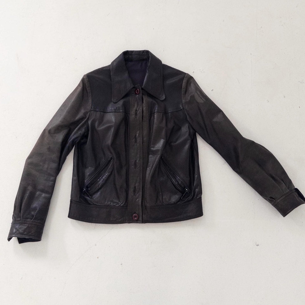 Gr. S Lederjacke 70s Vintage Made in Finland