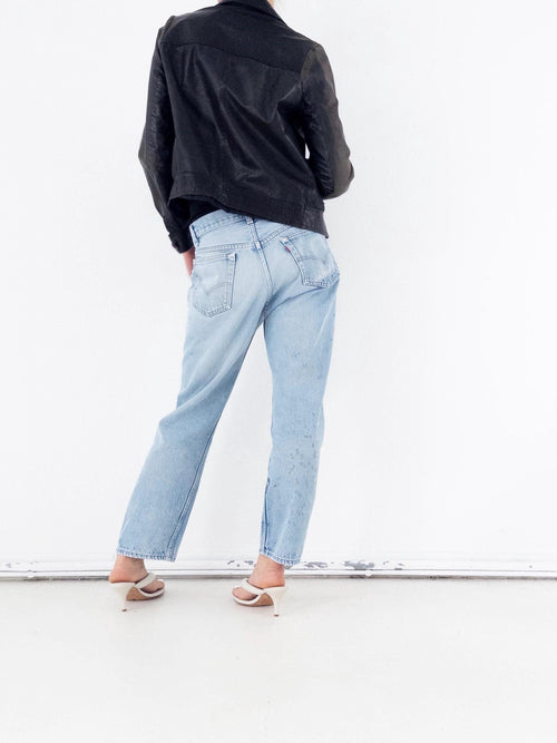 Gr. S Lederjacke 70s Vintage Made in Finland