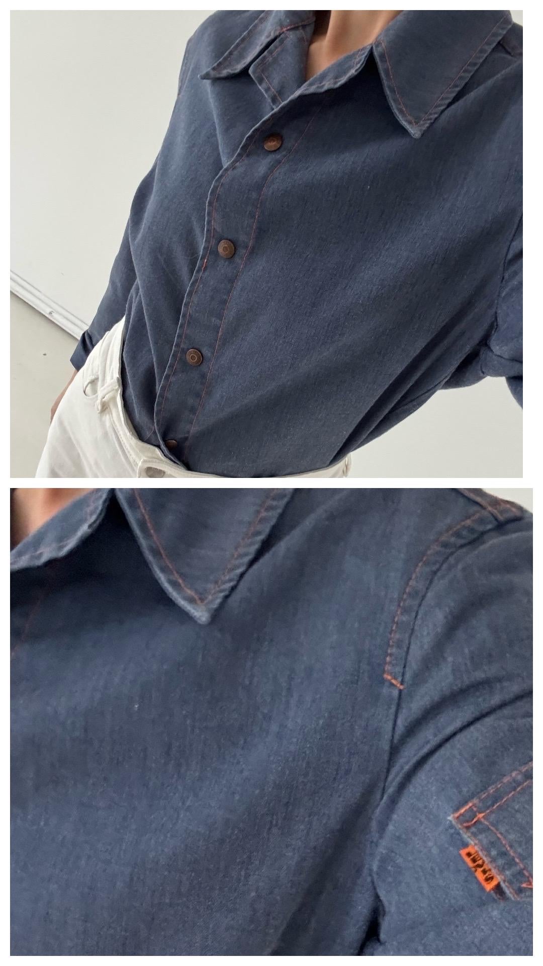 BIG E 60s / 70s Vintage Levis Jeanshemd Gr. S - M