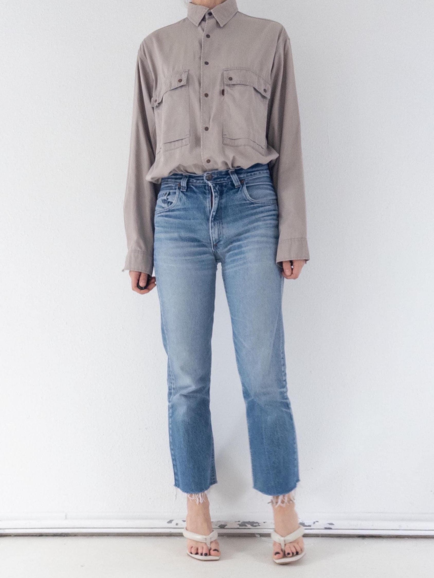 80s Vintage Levis Leather Tab Hemd Gr. L - XL