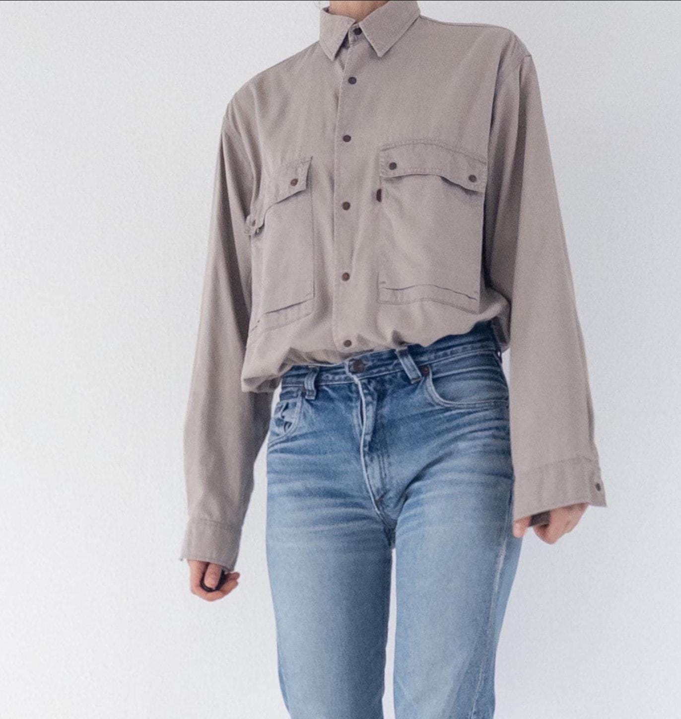 80s Vintage Levis Leather Tab Hemd Gr. L - XL