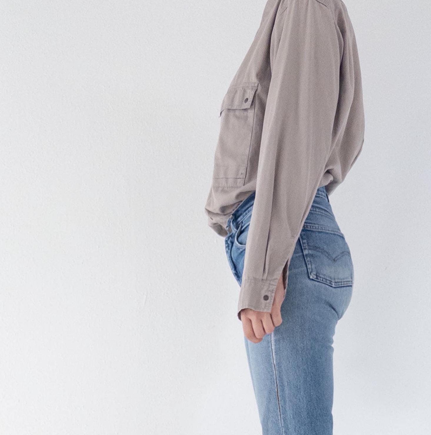 80s Vintage Levis Leather Tab Hemd Gr. L - XL