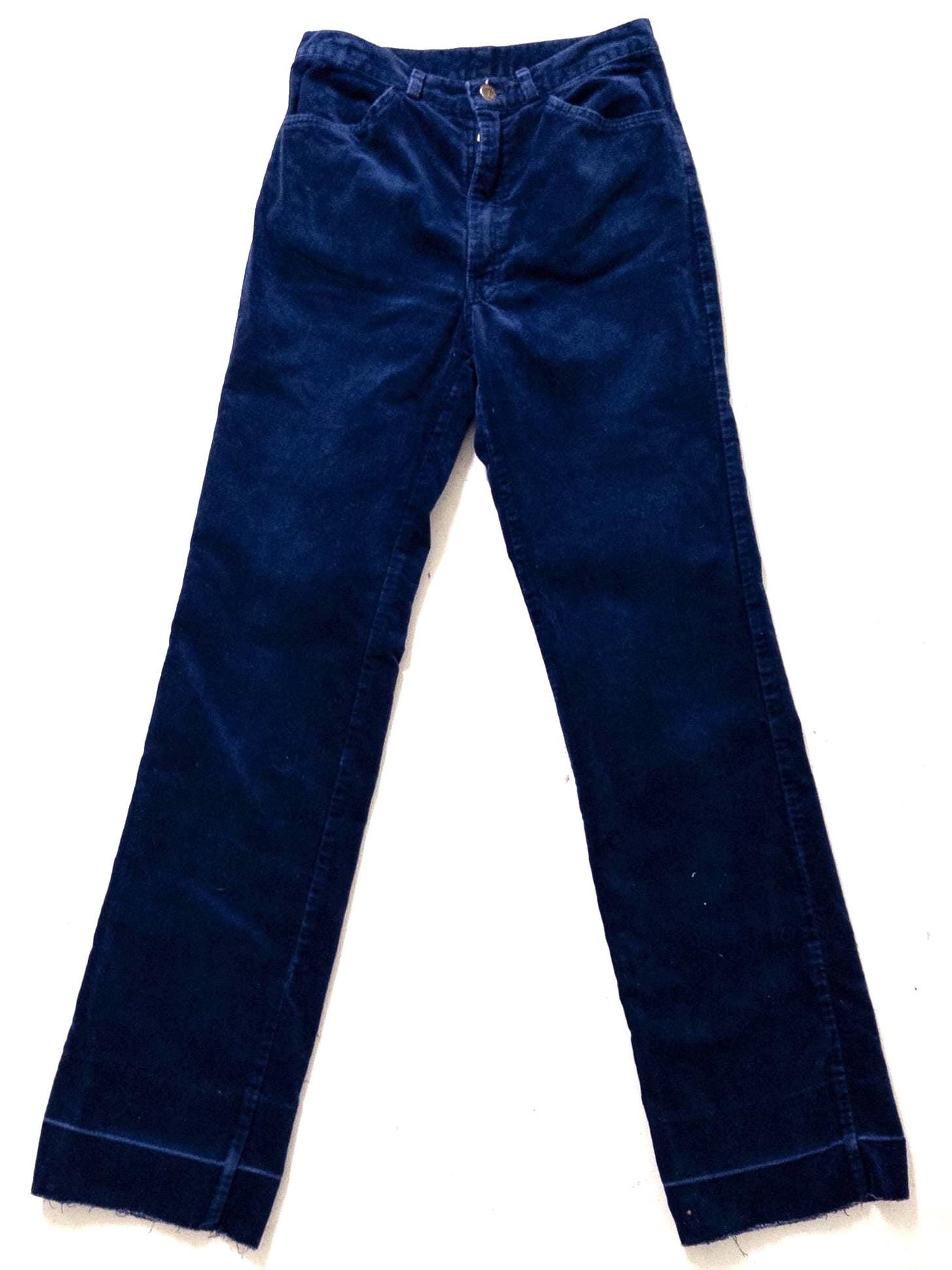 Gr. 26 Mustang Cigarette Velvet Pants 70s Vintage Made in Germany