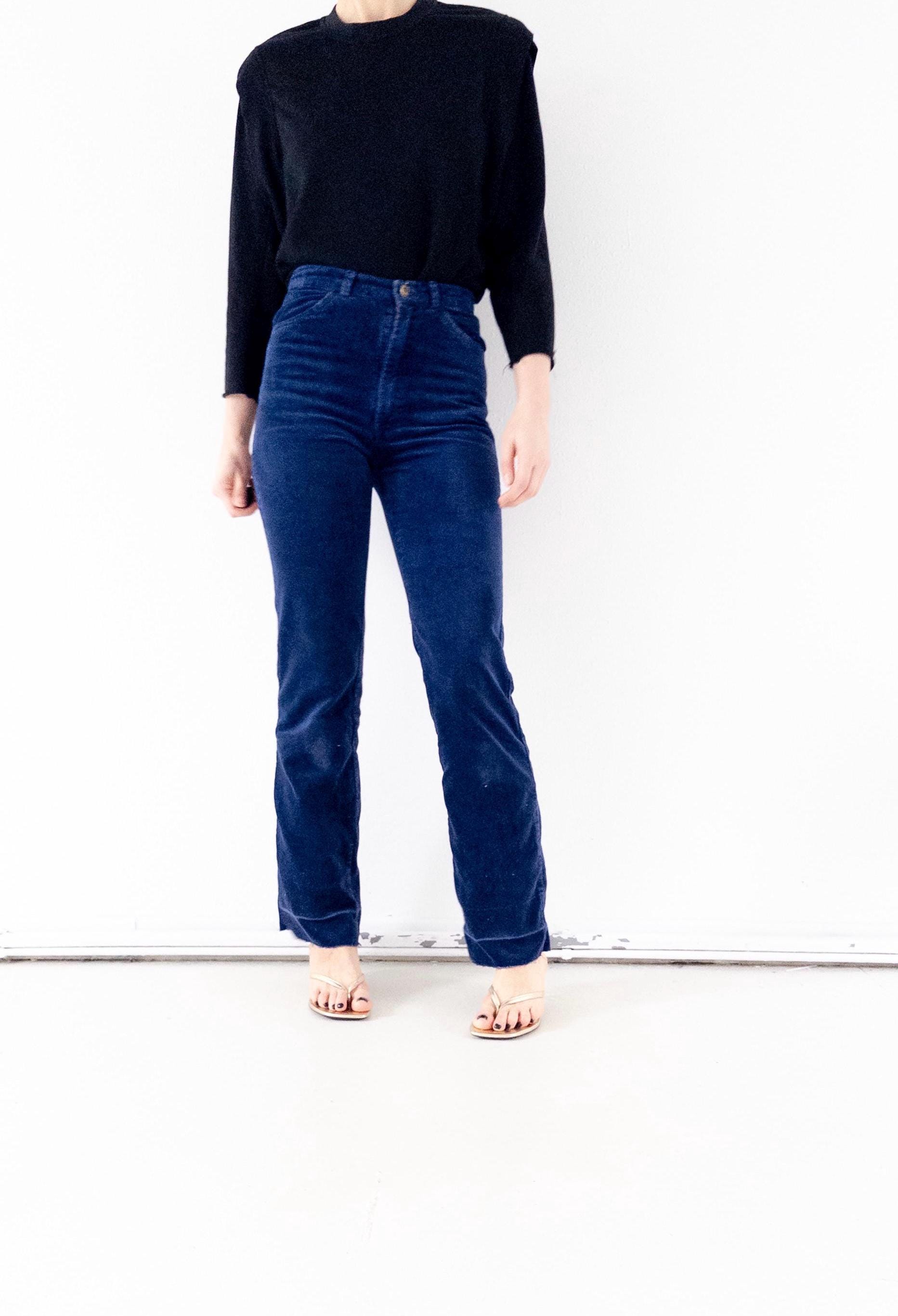 Gr. 26 Mustang Cigarette Velvet Pants 70s Vintage Made in Germany