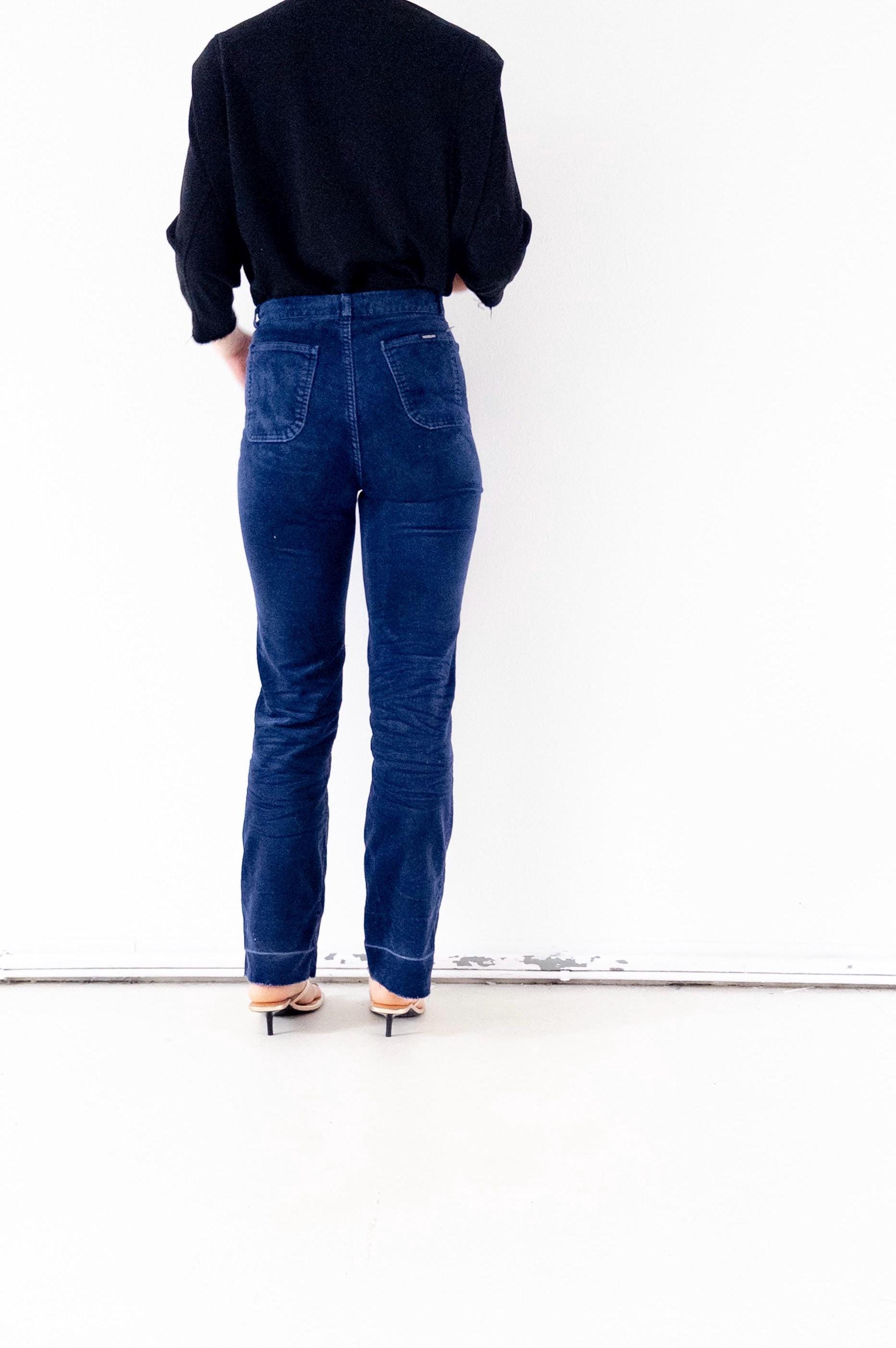 Gr. 26 Mustang Cigarette Velvet Pants 70s Vintage Made in Germany