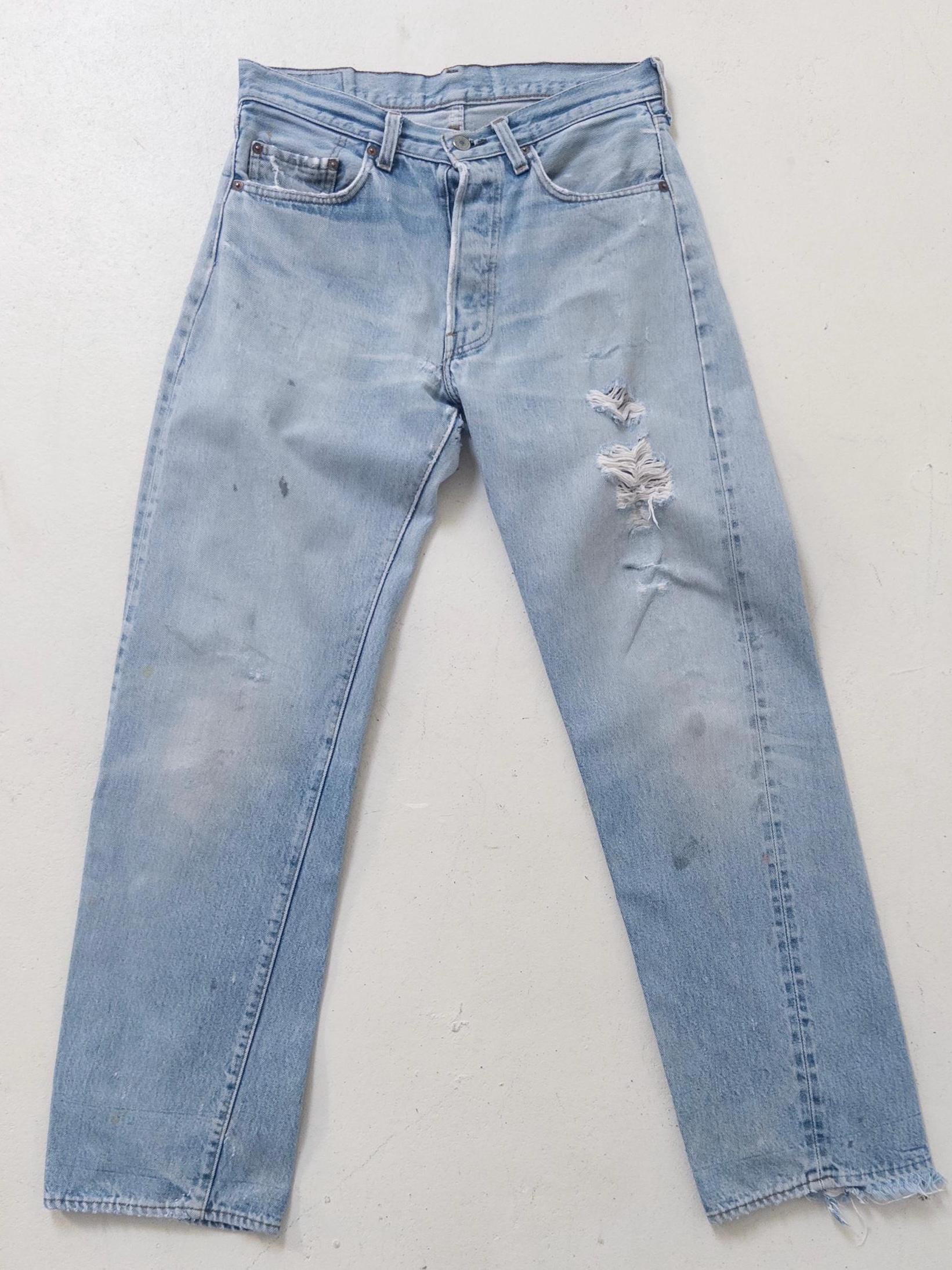 Gr. 30 - 31 Selvedge Redline Levis 501 70s Vintage Made in USA