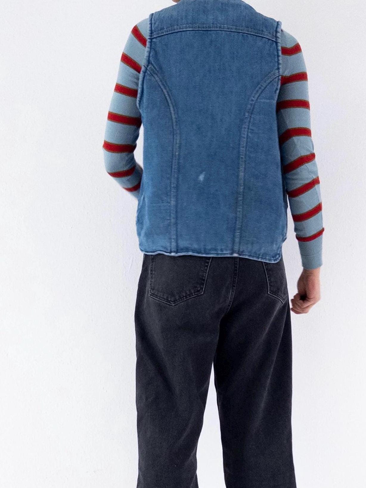 Gr. M Wrangler Jeansweste Shearling 70s Vintage Made in USA