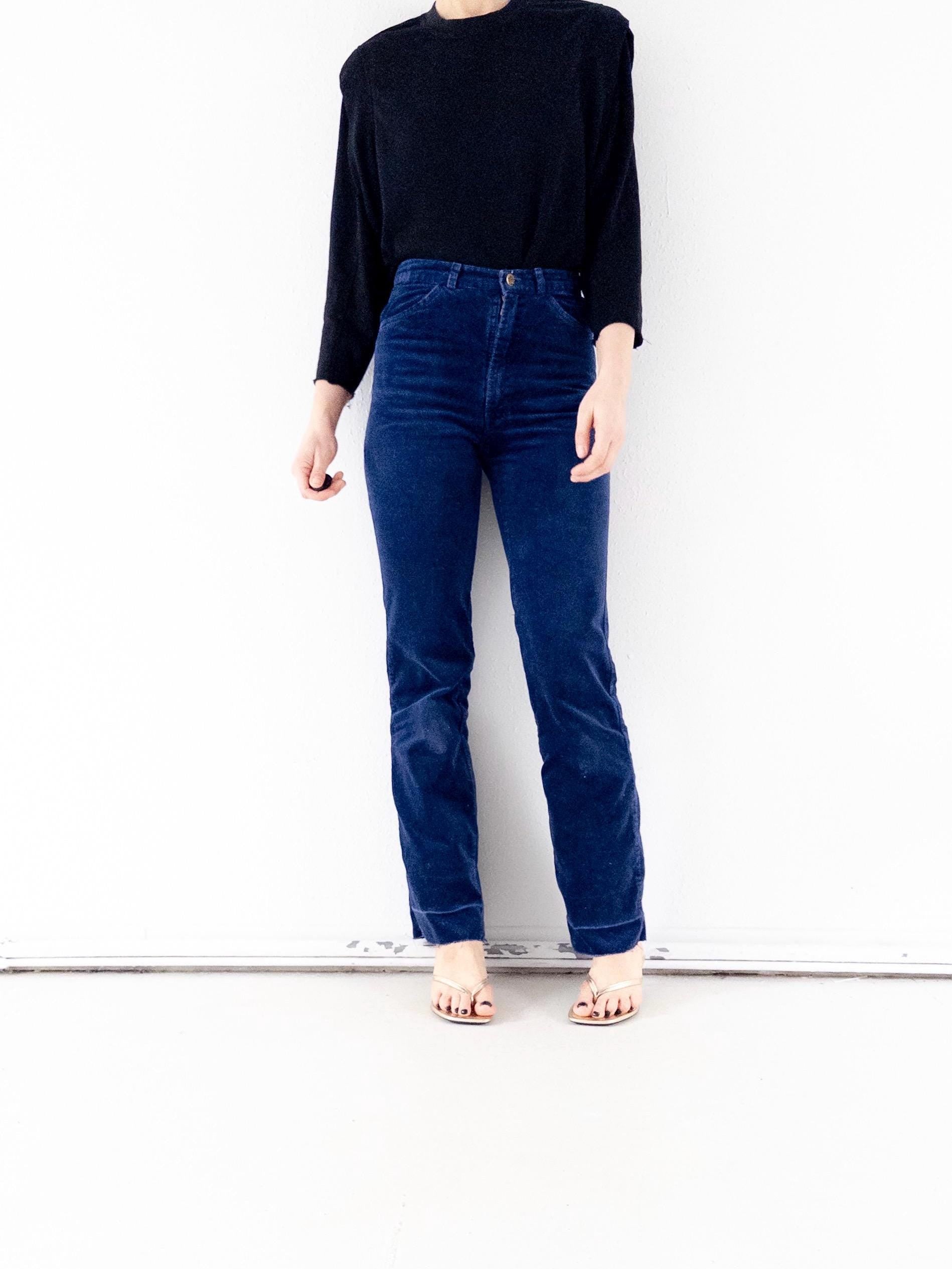 Gr. 26 Mustang Cigarette Velvet Pants 70s Vintage Made in Germany