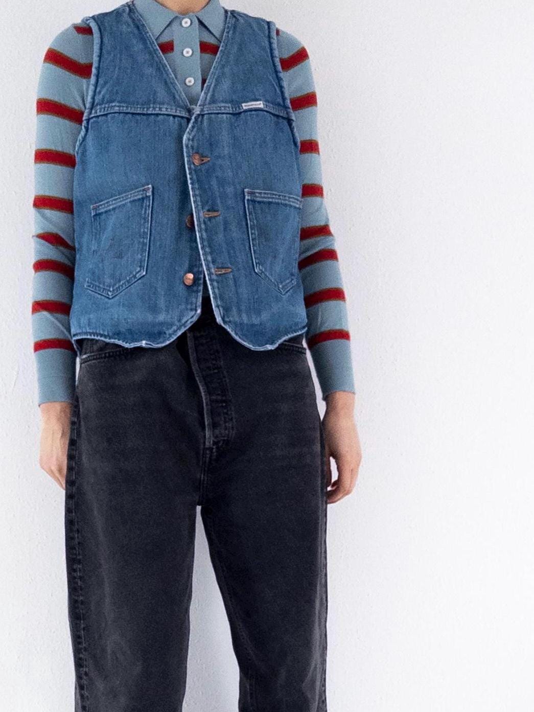 Gr. M Wrangler Jeansweste Shearling 70s Vintage Made in USA