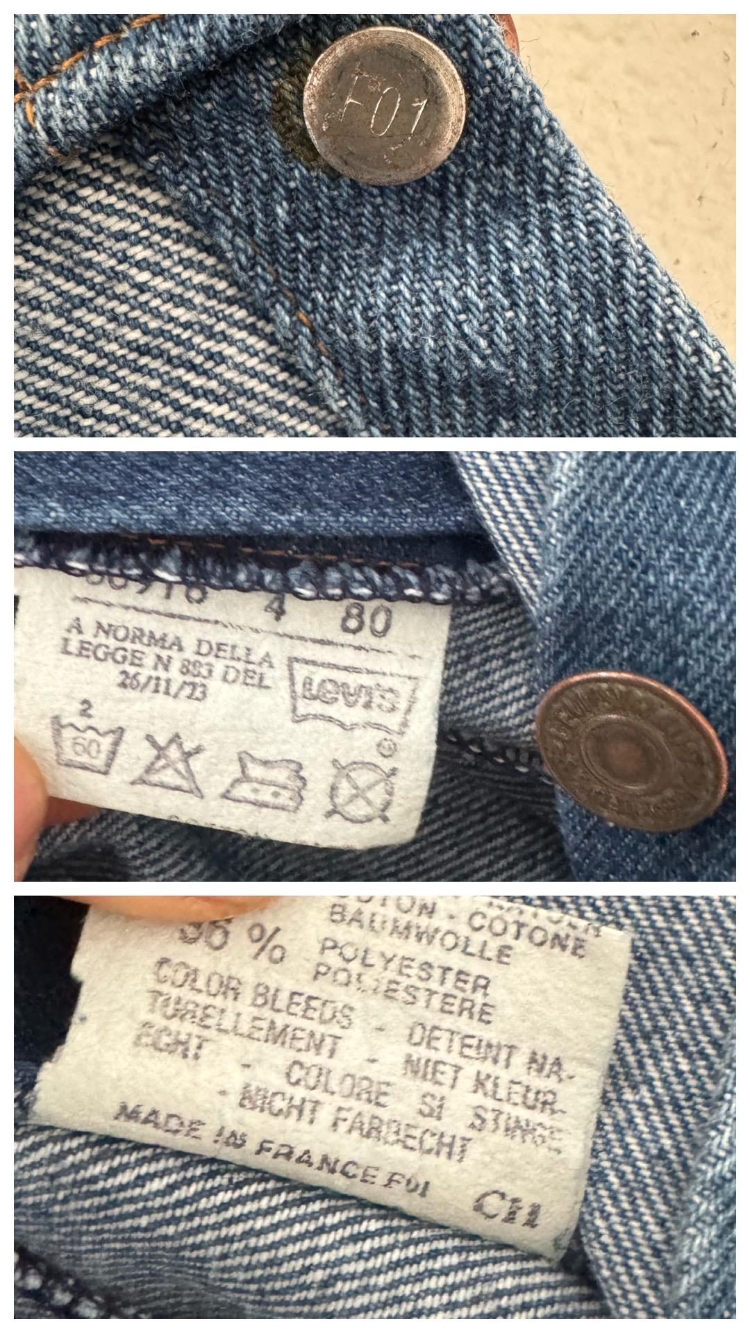 Gr. XS Levis Latzhose 80s Vintage Made in France