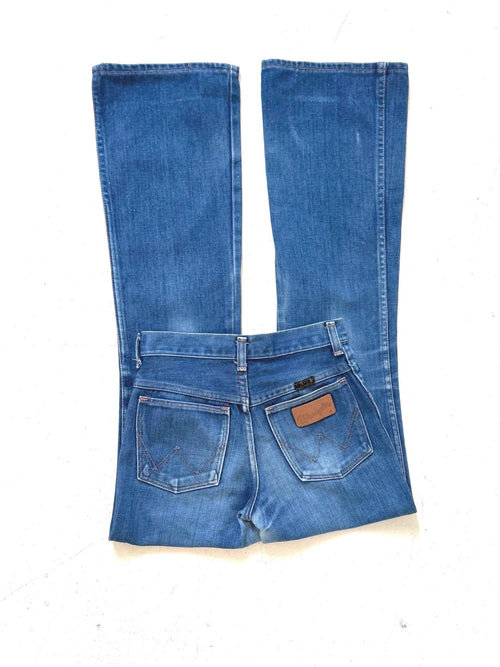 Gr. 22 - 23 Wrangler Blue Bell Schlaghose 70s Vintage Made in USA