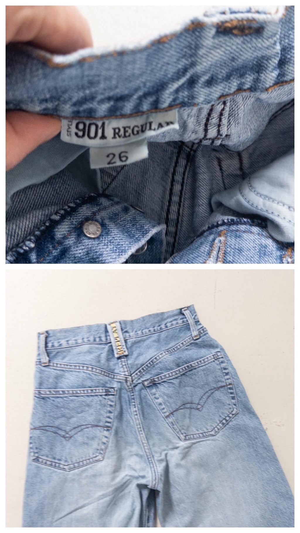 Vintage Replay 901 Jeans Damen W25 W29 | 90s Button Fly Denim Hose Made in Italy