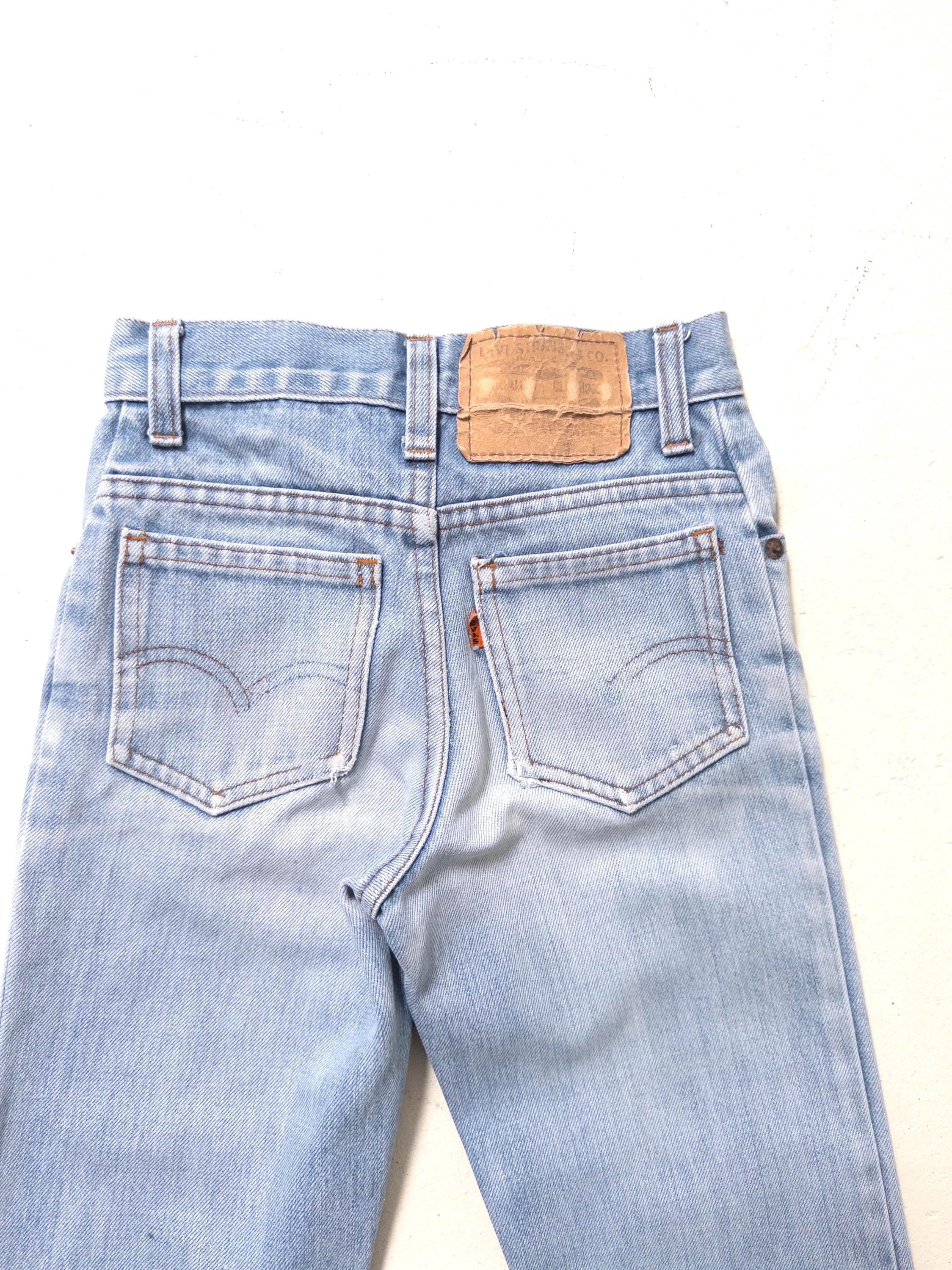 Gr. 122 / 7 Jahre Levis Junior Patchwork Flared Jeans Made in Belgium