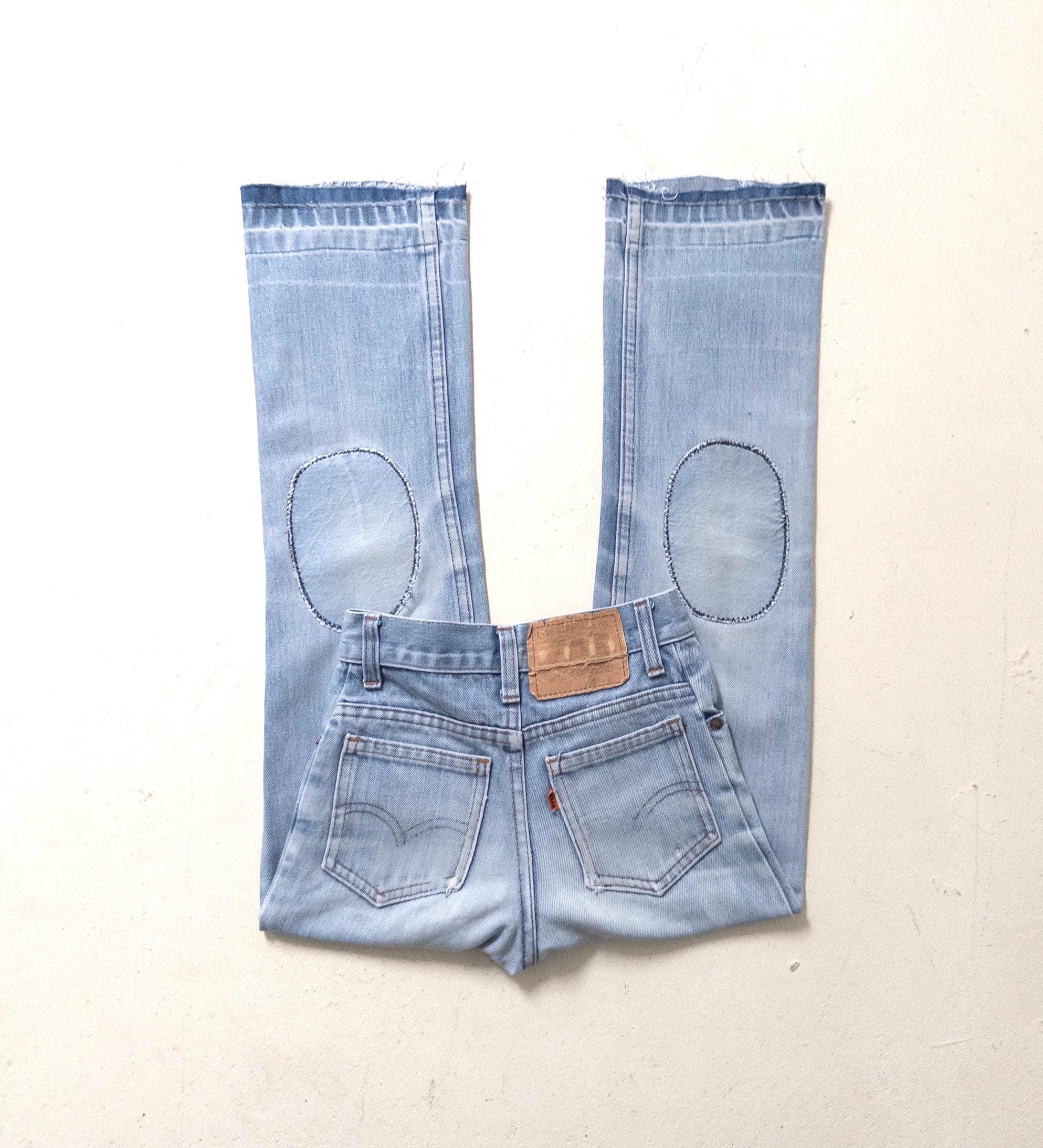 Gr. 122 / 7 Jahre Levis Junior Patchwork Flared Jeans Made in Belgium