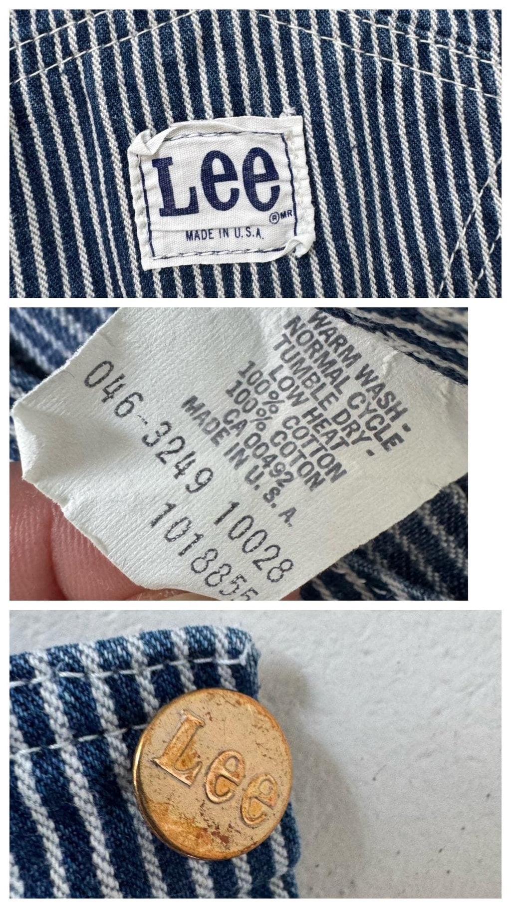 Gr. XS Lee Hickory Latzhose 60s/70s Vintage Made in USA