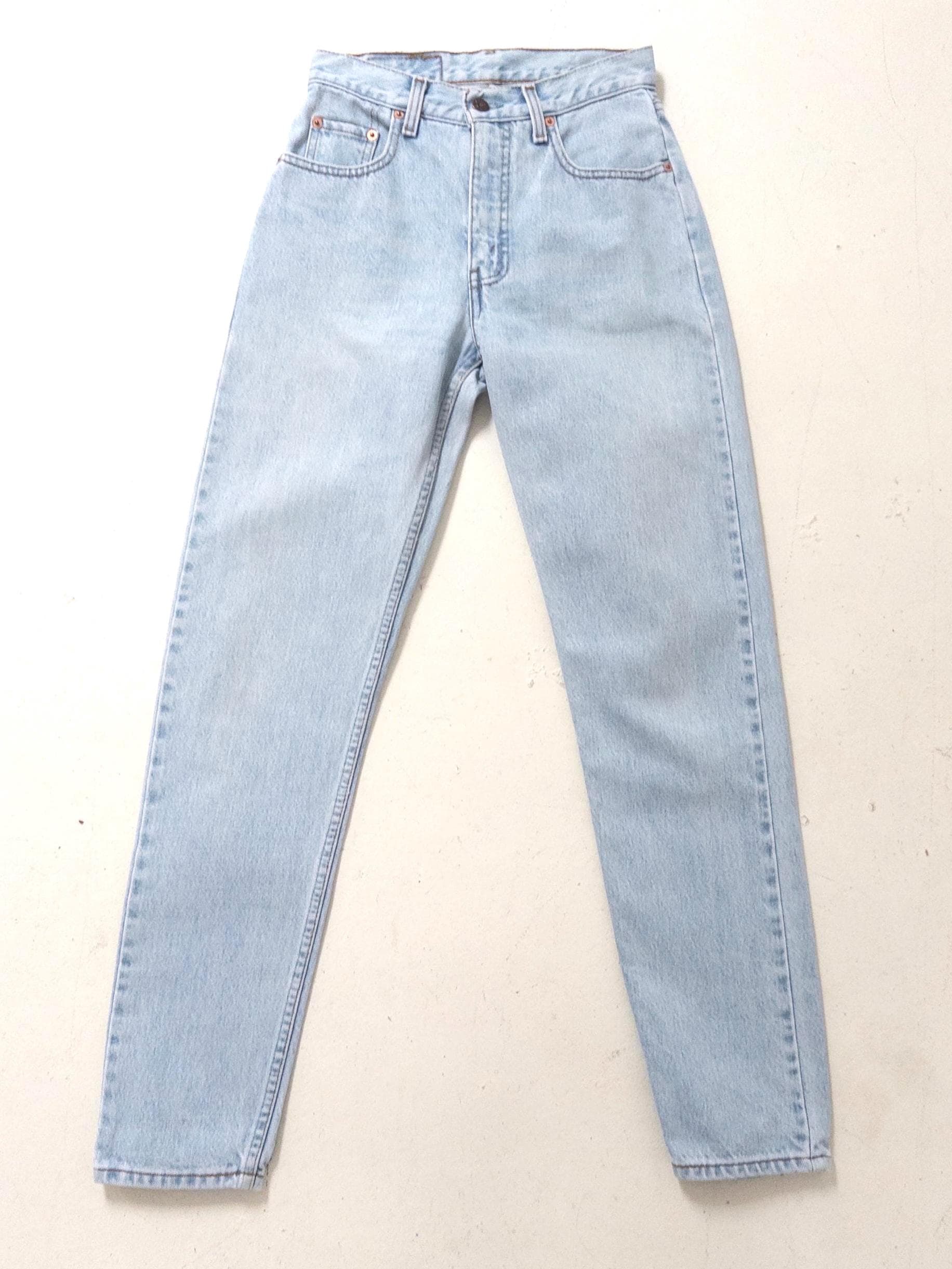 Levis 811 Jeans W25/26 L33 90s Vintage Light Wash Orange Tab Slim Straight Leg Denim