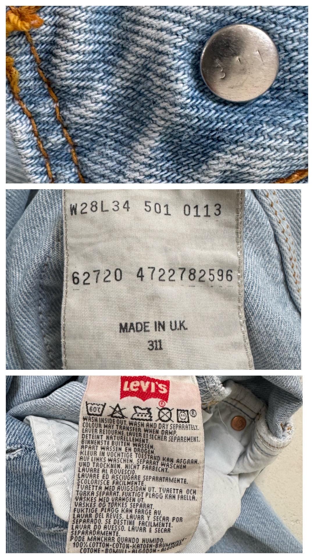 Gr. 26 Levis 501 90s Vintage Made in UK