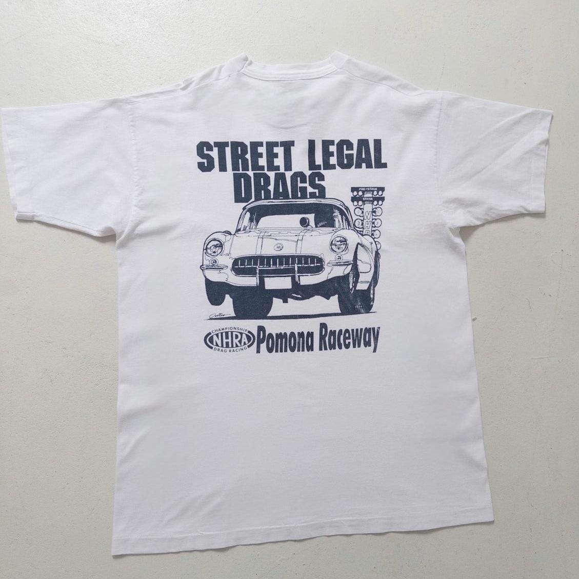 Size Xl Ss Sport Service Street Legal Drags Pomona Raceway T-Shirt – Nhra Graphic – 90S Vintage Made In Usa