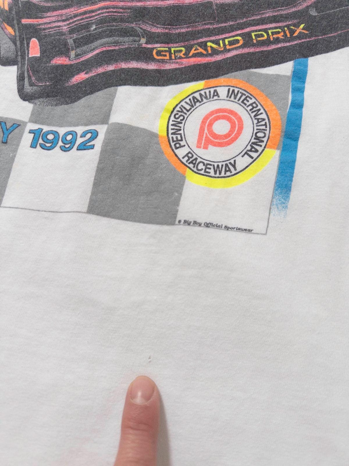 Size M - L Oneita Power-T Nascar Pontiac Pacesetters 200 Single Stitch T-Shirt 90S Vintage Made In Usa