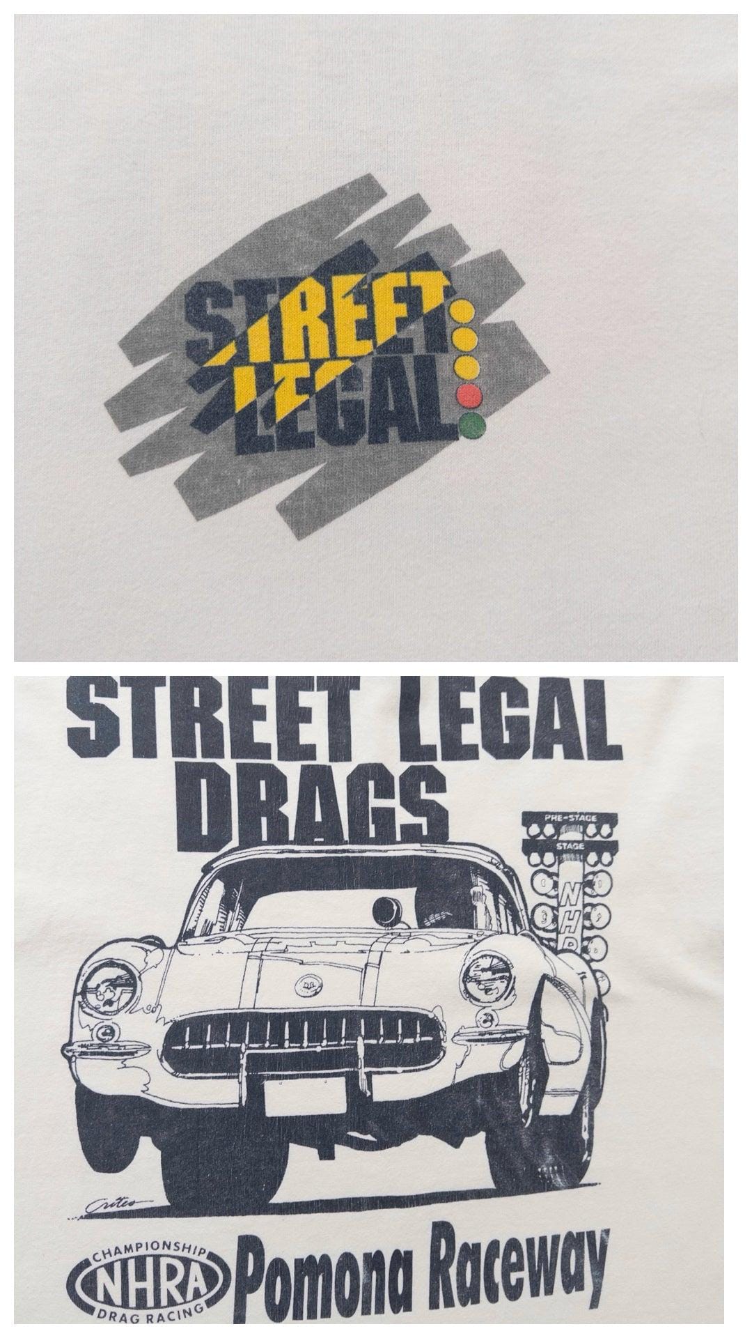 Size Xl Ss Sport Service Street Legal Drags Pomona Raceway T-Shirt – Nhra Graphic – 90S Vintage Made In Usa