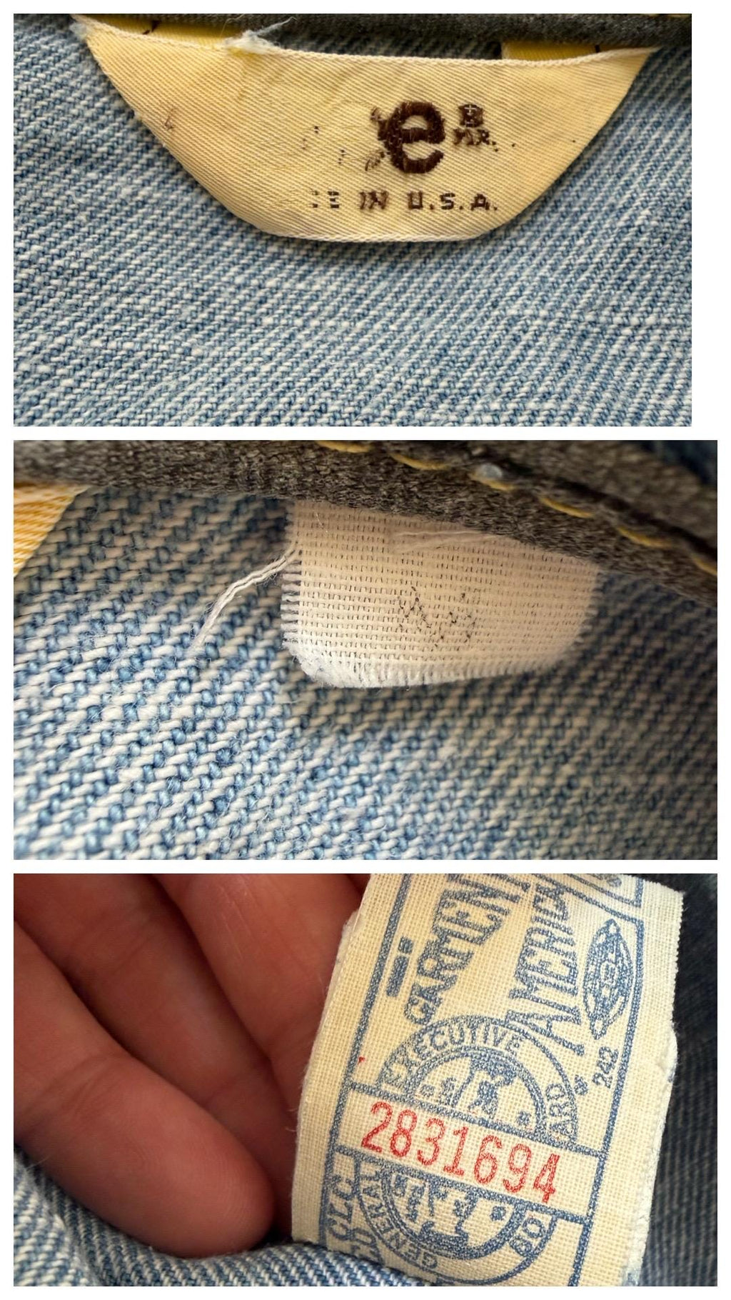 Gr. L Lee Jeansweste 70s Vintage Made in USA
