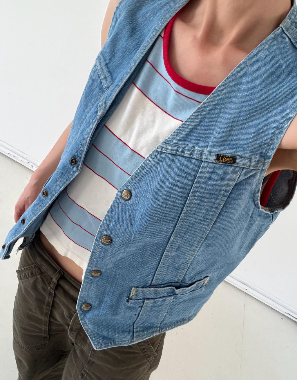 Gr. L Lee Jeansweste 70s Vintage Made in USA