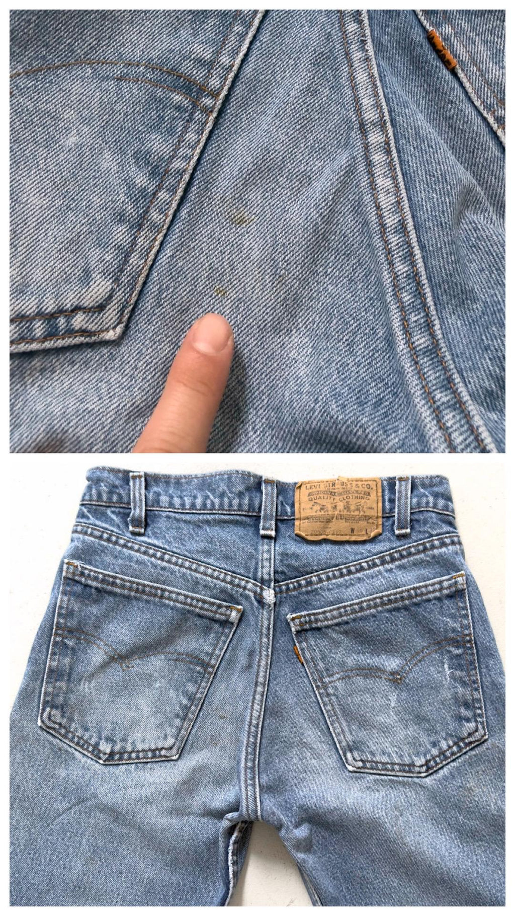 Vintage Levis 505 Jeans Damen W25 W26 | 80s Orange Tab Denim Hose Made in USA