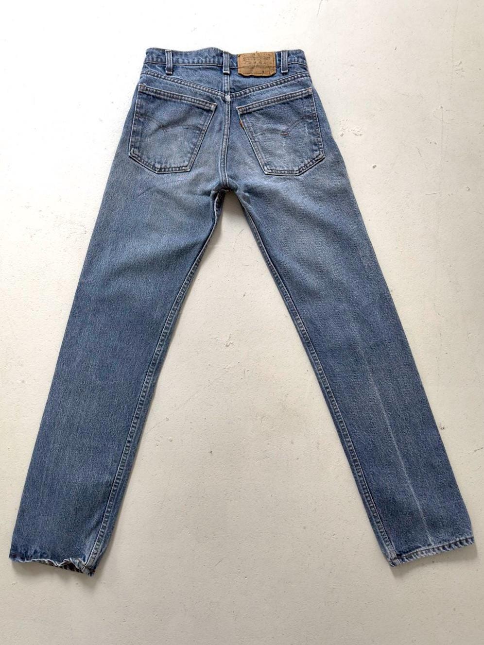 Vintage Levis 505 Jeans Damen W25 W26 | 80s Orange Tab Denim Hose Made in USA