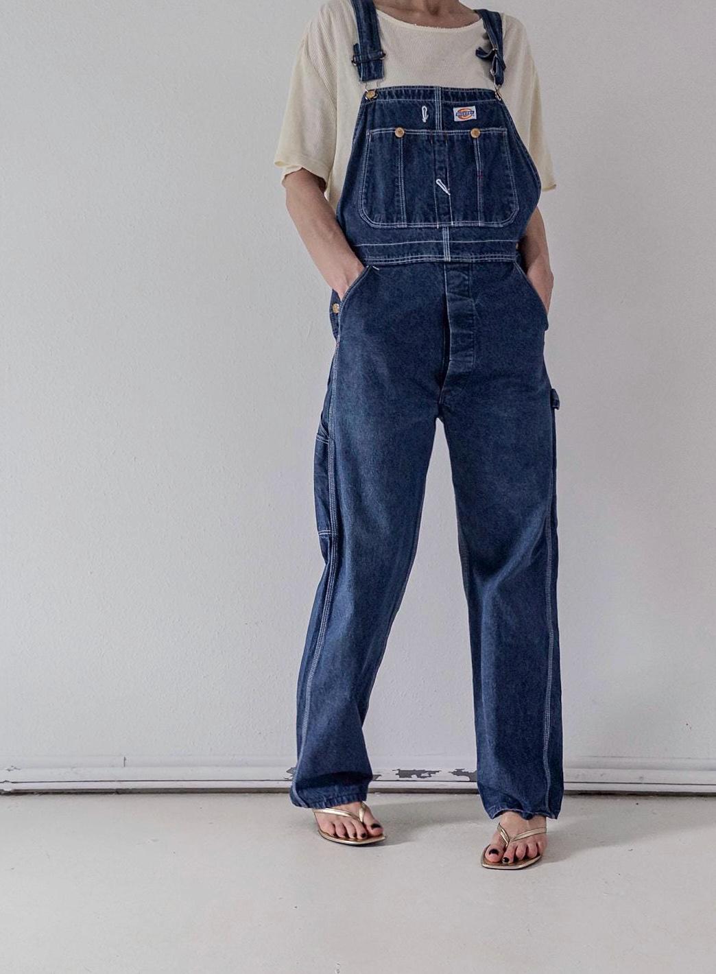 Vintage Dickies Latzhose M L | 70s 80s Made in USA | Workwear Denim Overall