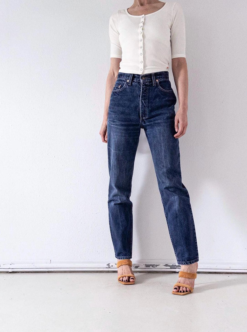 Vintage Levi's 881 Jeans W28 L33 | 90s Orange Tab High Waist Denim Hose Made in Spain