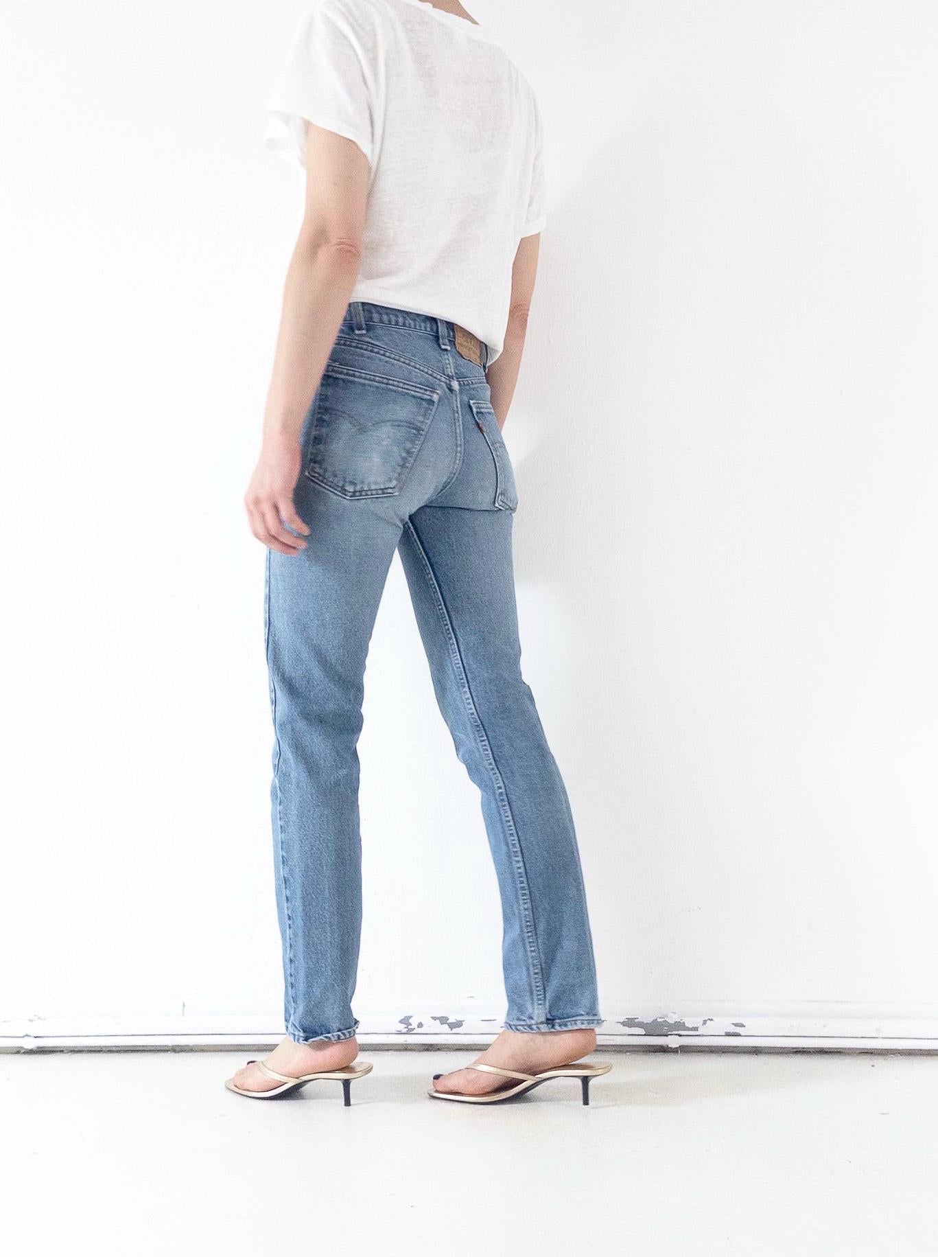 Vintage Levis 505 Jeans Damen W25 W26 | 80s Orange Tab Denim Hose Made in USA