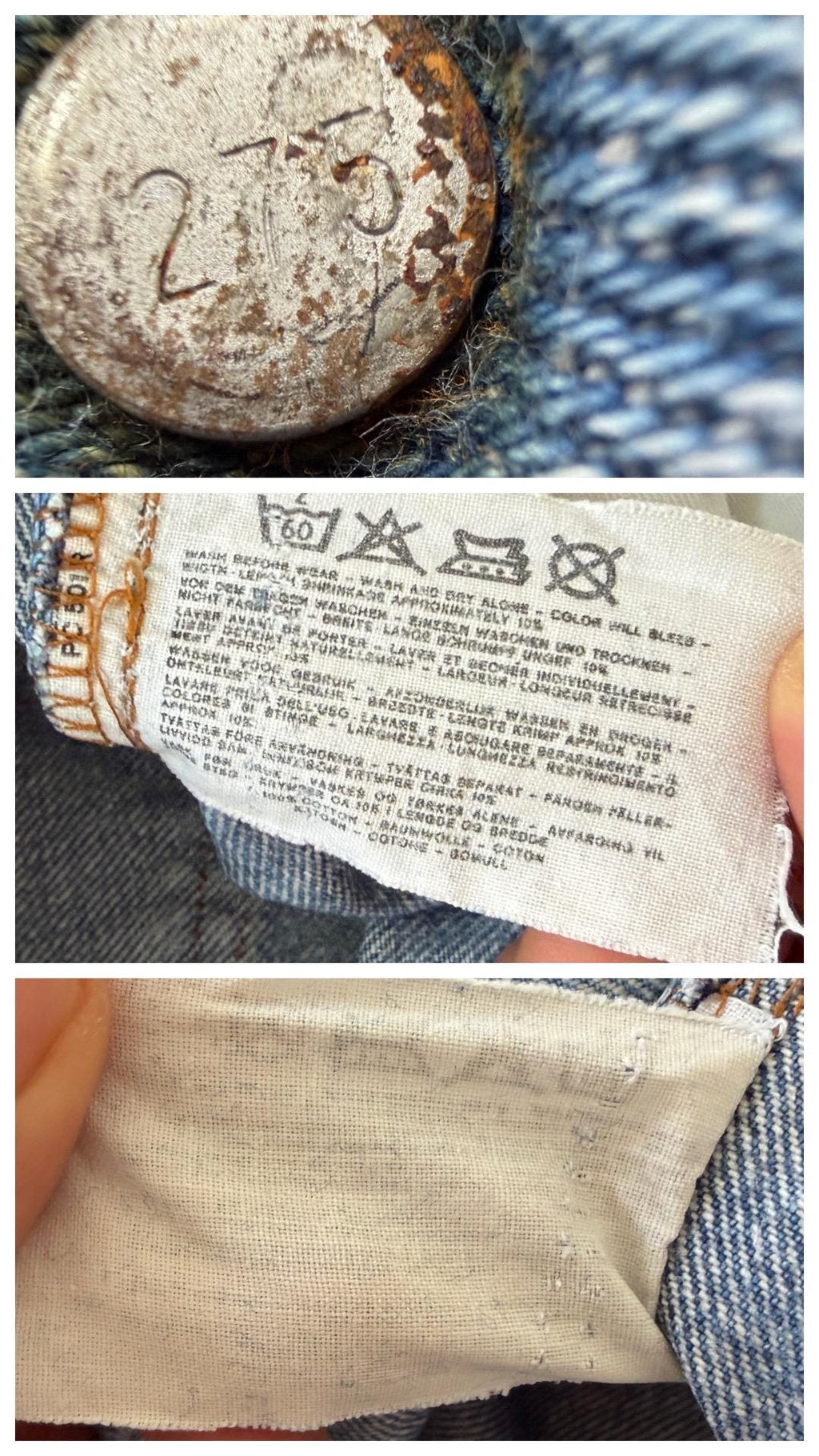 Gr. 34 Levis 501 Shorts 80s Vintage Made in France