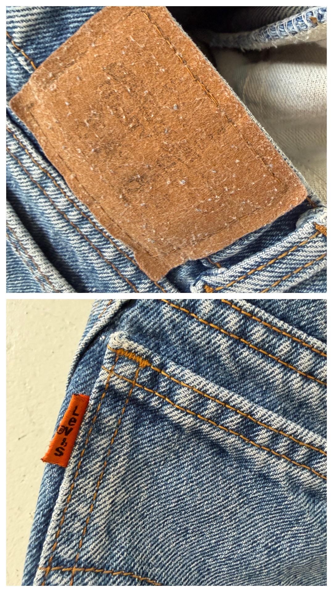 Vintage Levis 416 Jeans Damen W26 | 80s High Waist Denim | Made in Belgium | Orange Tab | Straight Leg | Light Distressed