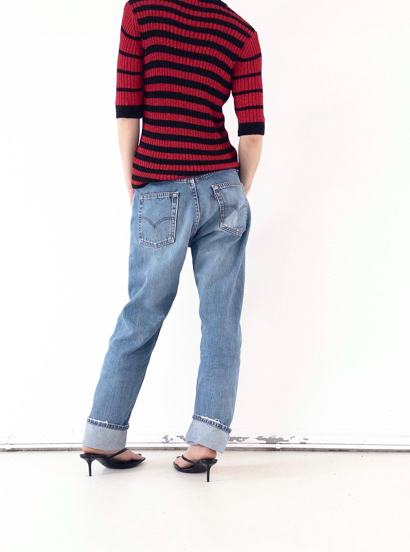 Vintage Levis 517 Jeans W30 W31 | 90s High Waist Denim | Made in UK | Red Tab | Button Fly