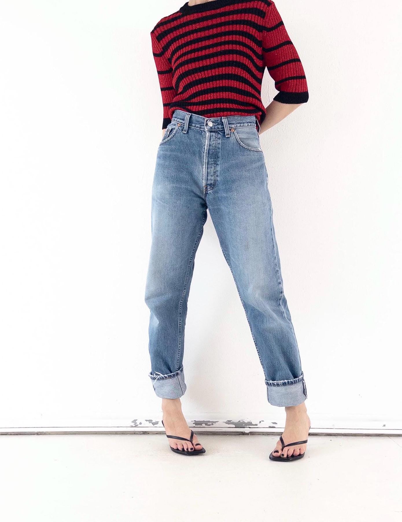 Vintage Levis 517 Jeans W30 W31 | 90s High Waist Denim | Made in UK | Red Tab | Button Fly