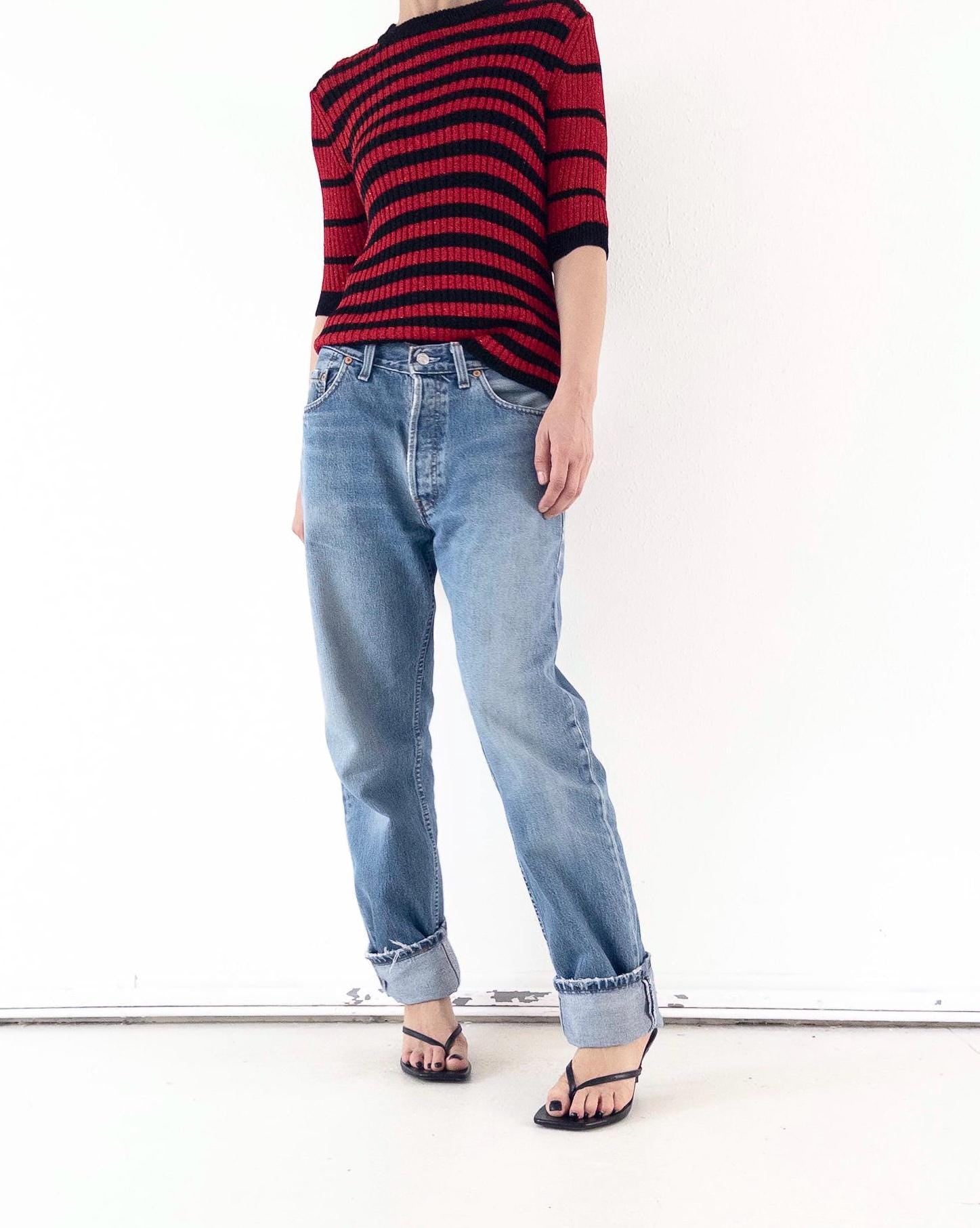 Vintage Levis 517 Jeans W30 W31 | 90s High Waist Denim | Made in UK | Red Tab | Button Fly