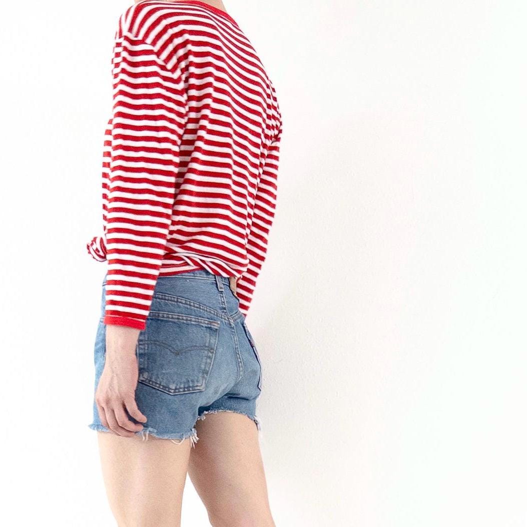 Vintage Levis 501 Cutoff Shorts 1987 USA | Red Tab | Button Fly | W27 | 80s
