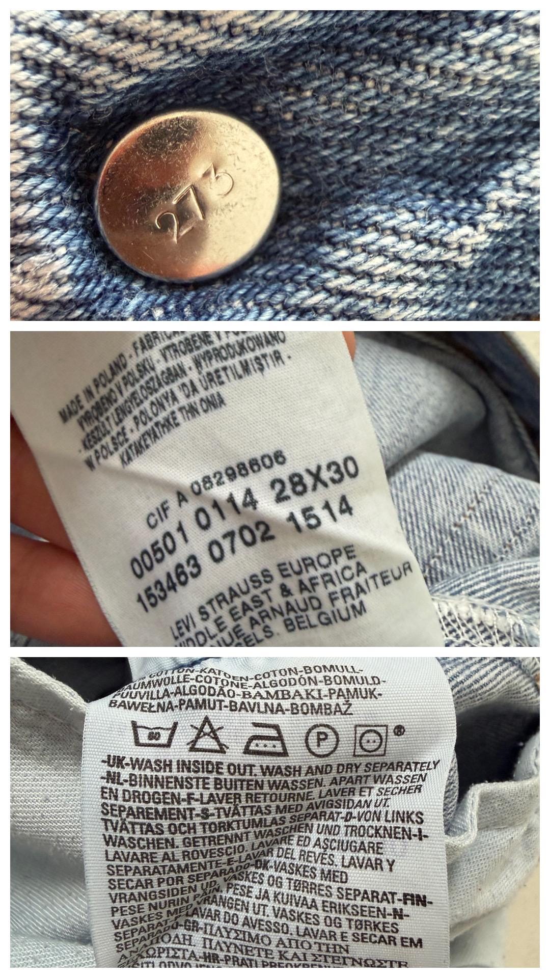 Vintage Levis 501 W26 L30 | 2002 Made in Poland | Button Fly 00s Vintage | Lightblue Mid Waist Jeans Damen Denim