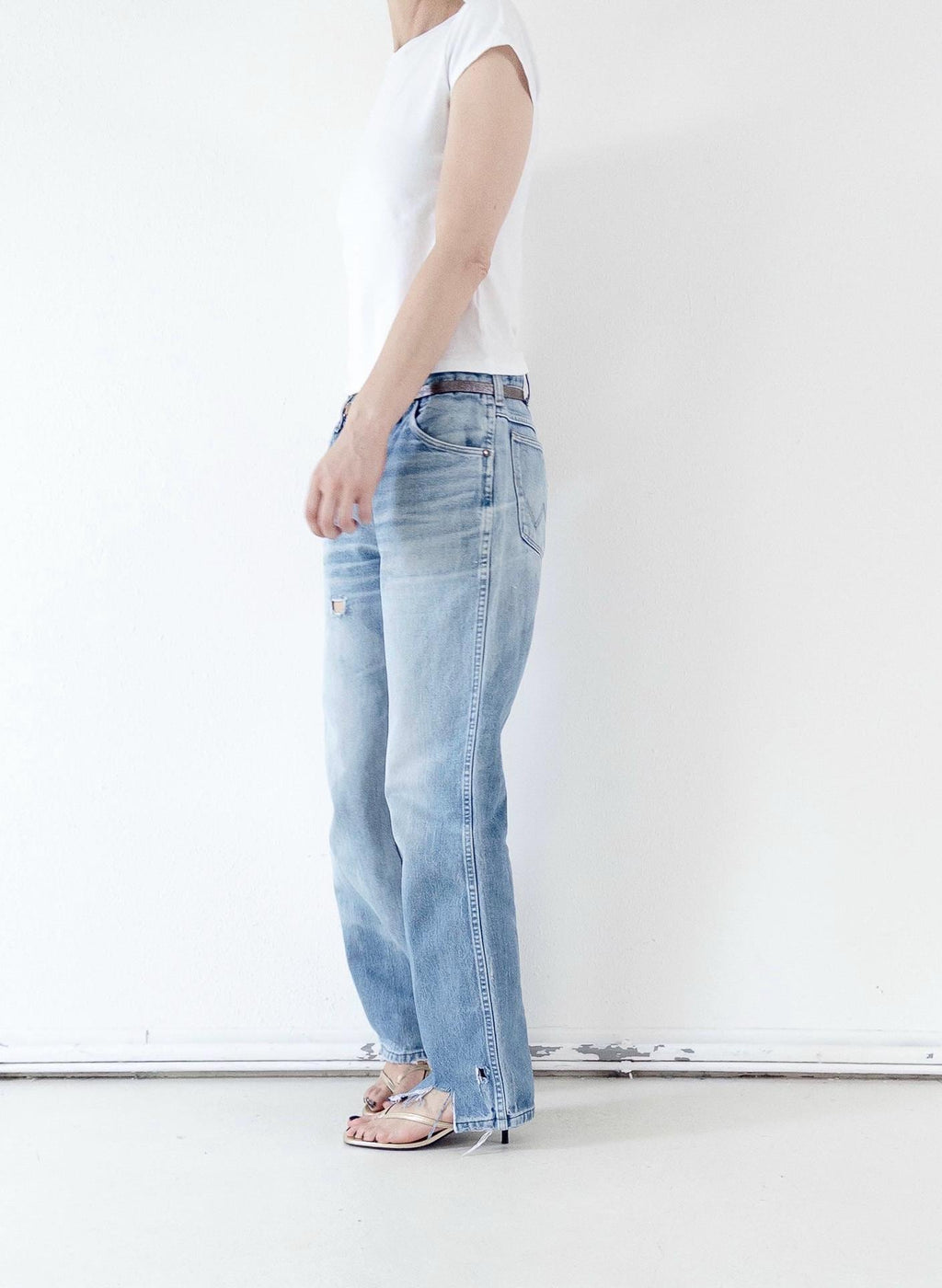 Vintage Wrangler Jeans 80s W33 L32 | Distressed Denim Straight Leg | Made in Europe
