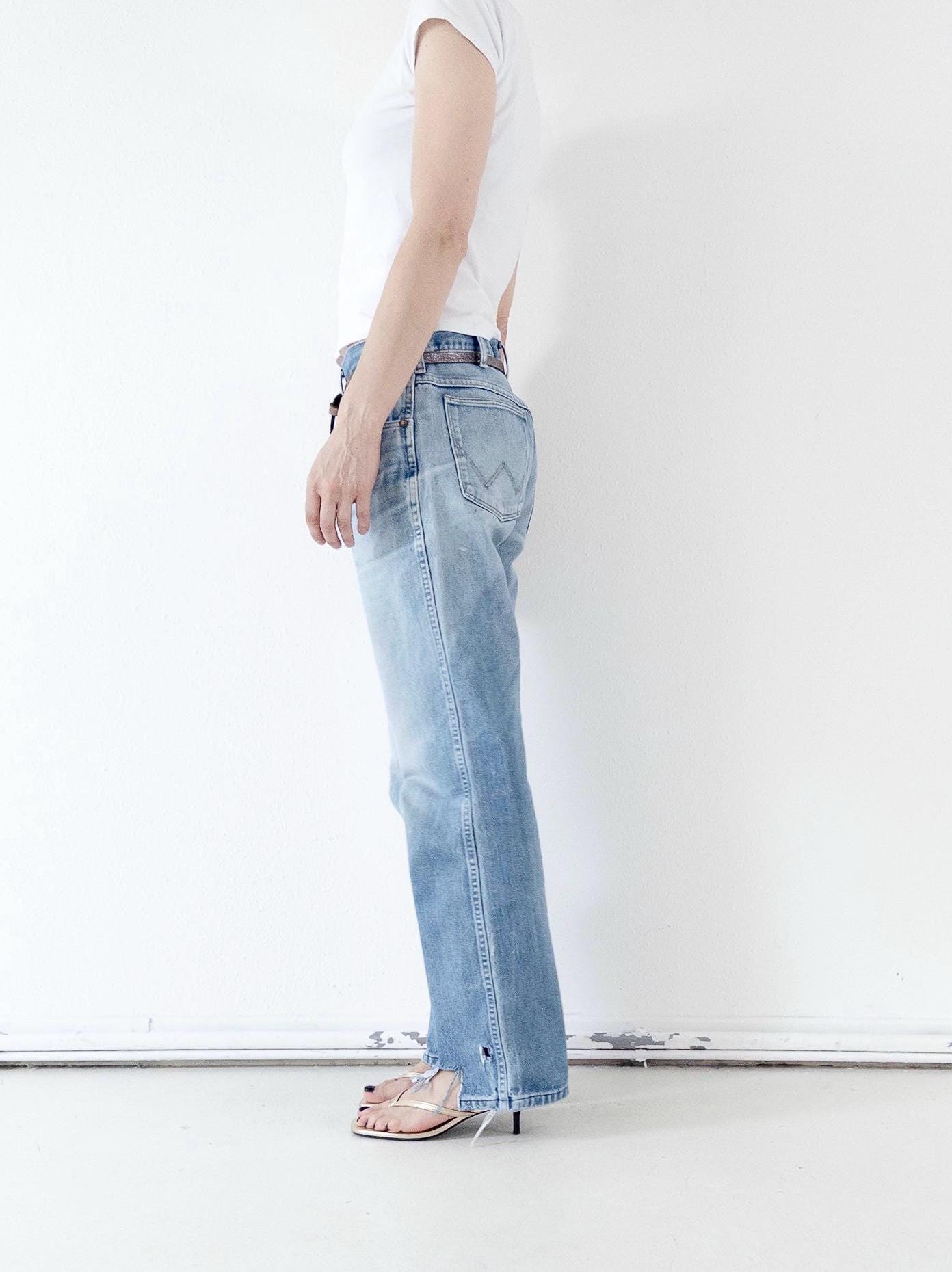 Vintage Wrangler Jeans 80s W33 L32 | Distressed Denim Straight Leg | Made in Europe