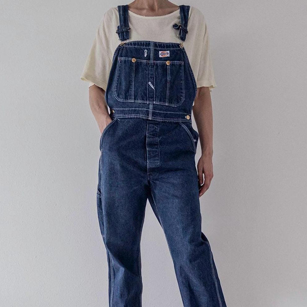 Vintage Dickies Latzhose M L | 70s 80s Made in USA | Workwear Denim Overall