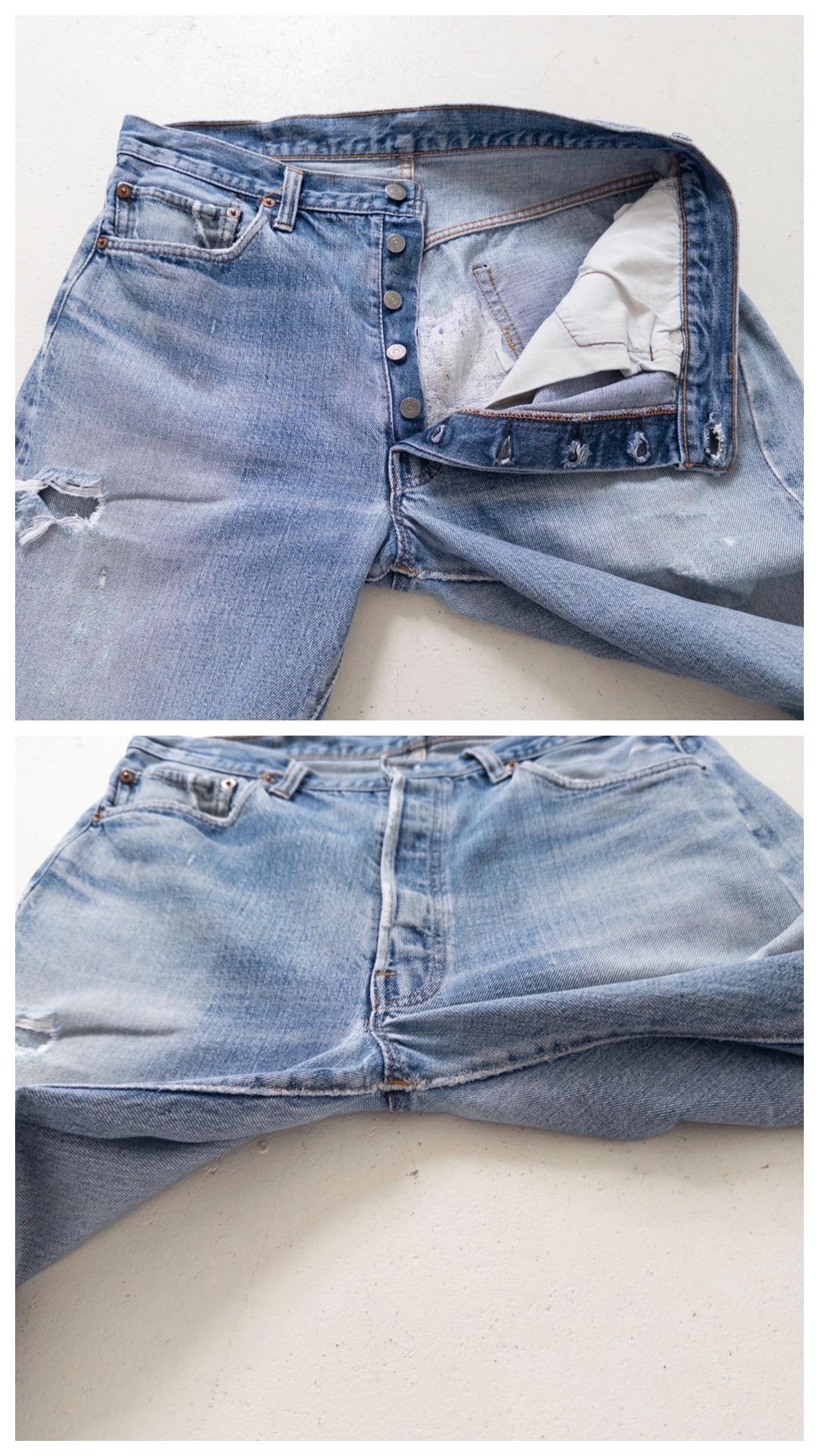 Vintage Levis 501 Selvedge Redline W33 L38 | 1978 Made in USA | Patched Distressed Jeans | Single Stitch, Button 6 | 70s Collectible Denim