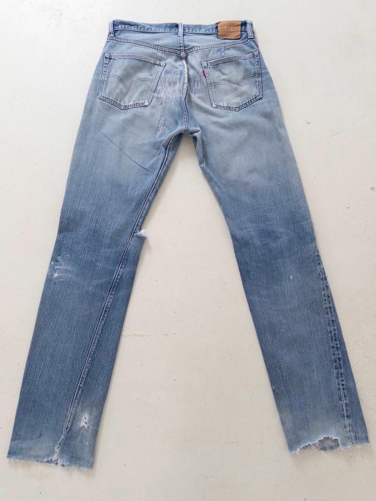 Vintage Levis 501 Selvedge Redline W33 L38 | 1978 Made in USA | Patched Distressed Jeans | Single Stitch, Button 6 | 70s Collectible Denim