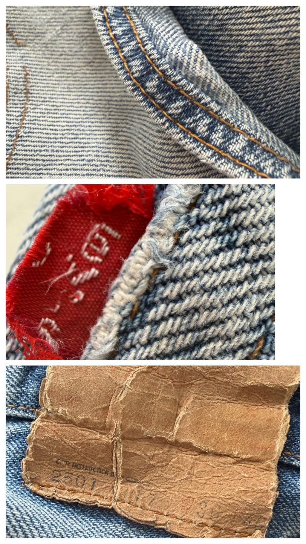 Vintage Levis 501 Selvedge Redline W33 L38 | 1978 Made in USA | Patched Distressed Jeans | Single Stitch, Button 6 | 70s Collectible Denim