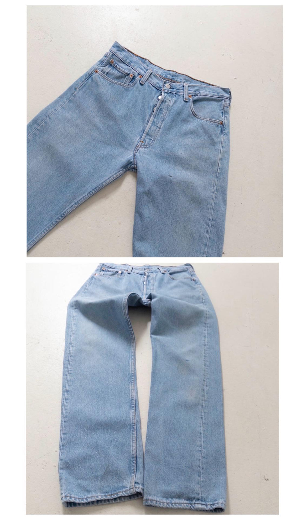 Vintage Levis 501 | W31/32 L33 | Made in USA 1997 | Paint‑Splattered Denim | 90s Boyfriend Jeans