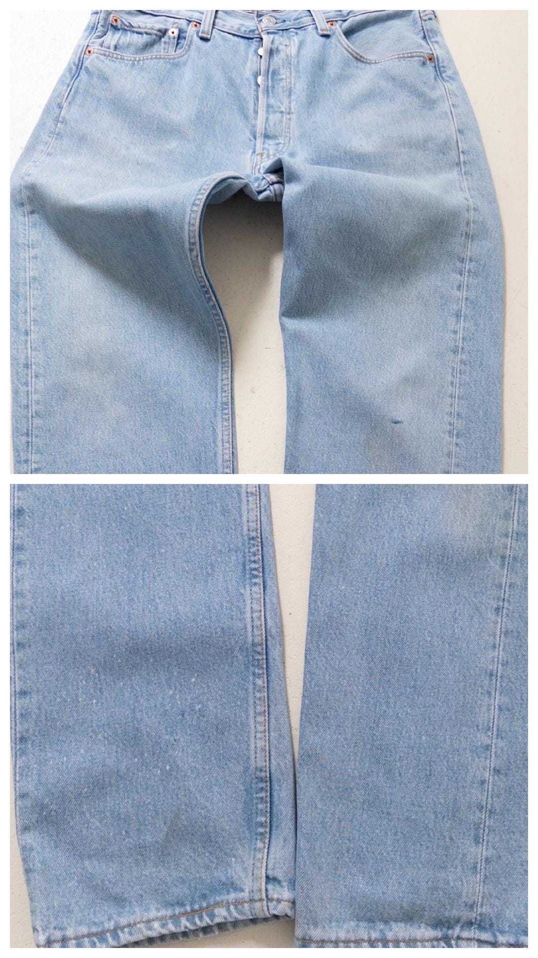 Vintage Levis 501 | W31/32 L33 | Made in USA 1997 | Paint‑Splattered Denim | 90s Boyfriend Jeans