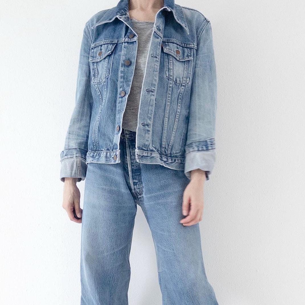 Vintage Levis Trucker Jacket M | Rare Orange Tab Denim Jacket 70s | True Vintage Americana Jeansjacke