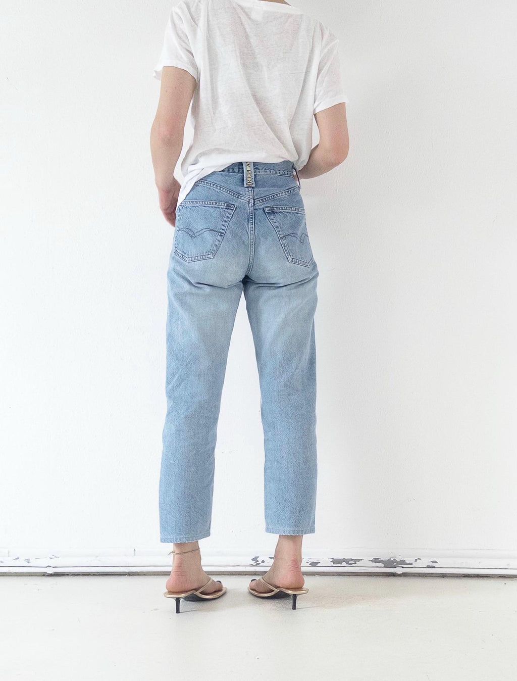 Vintage Replay 901 Jeans Damen W25 W29 | 90s Button Fly Denim Hose Made in Italy