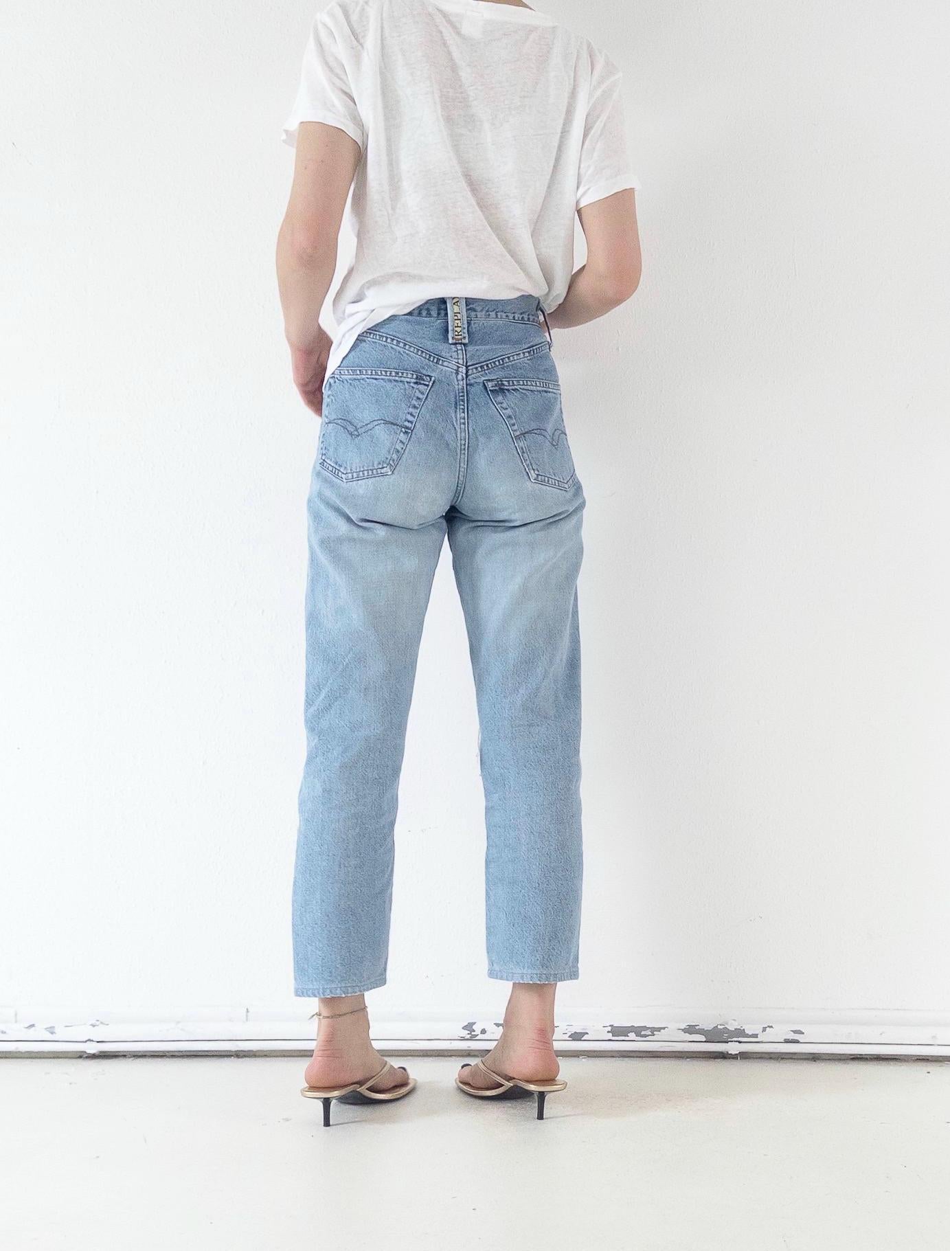 Vintage Replay 901 Jeans Damen W25 W29 | 90s Button Fly Denim Hose Made in Italy
